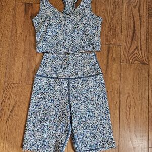 Sage Collective Floral Sports Bra & Bike Short Set